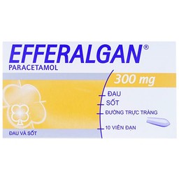 Thuốc đặt trực tràng Efferalgan 300mg UPSA SAS giảm đau, hạ sốt (10 viên)