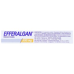 Thuốc đặt trực tràng Efferalgan 300mg UPSA SAS giảm đau, hạ sốt (10 viên)