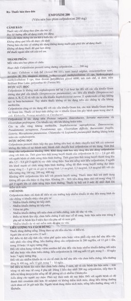 Thuốc Emfoxim 200Mg Incepta điều trị các trường hợp nhiễm khuẩn từ nhẹ đến trung bình (2 vỉ x 6 viên)