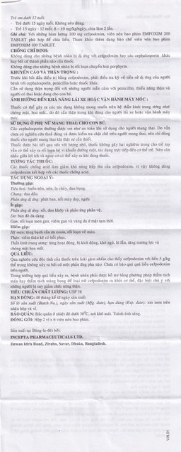 Thuốc Emfoxim 200Mg Incepta điều trị các trường hợp nhiễm khuẩn từ nhẹ đến trung bình (2 vỉ x 6 viên)