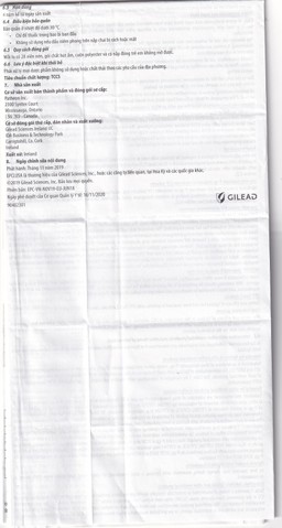 Thuốc Epclusa 400mg/100mg Gilead điều trị viêm gan C mãn tính (28 viên)
