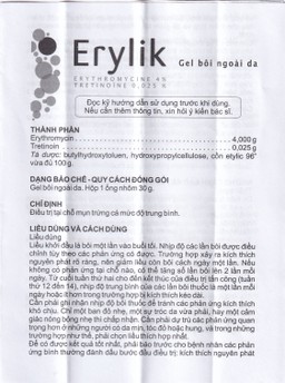 Gel bôi ngoài da Erylik điều trị tại chỗ mụn trứng cá mức độ trung bình (30g)