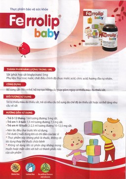  Dung dịch Ferrolip Baby InPharma SpA bổ sung sắt, giảm nguy cơ thiếu máu (30ml)