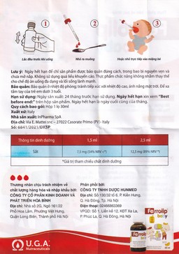  Dung dịch Ferrolip Baby InPharma SpA bổ sung sắt, giảm nguy cơ thiếu máu (30ml)