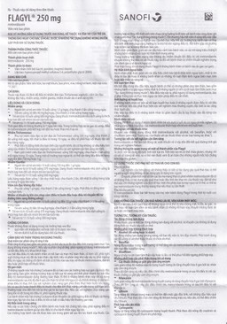 Thuốc Flagyl 250mg Sanofi điều trị nhiễm khuẩn (2 vỉ x 10 viên)