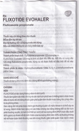 Khí dung Flixotide 125mcg GSK điều trị hen phế quản (120 liều)