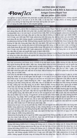 Kit test cúm A/B, Covid, RSV, ADV Flowflex (20 kít)