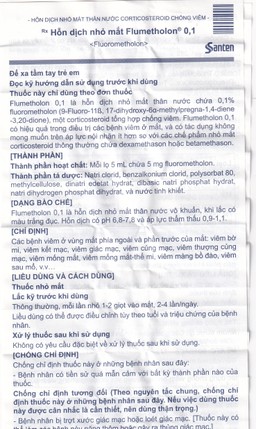 Hỗn dịch nhỏ mắt Flumetholon 0.1% Santen điều trị các bệnh viêm phía ngoài mắt (5ml)