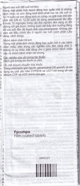 Thuốc Fycompa 2mg Eisai điều trị bổ trợ cơn động kinh (2 vỉ x 14 viên)