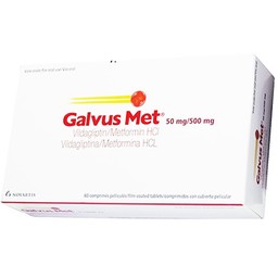 Thuốc Galvus Met 50mg/500mg Novartis điều trị đái tháo đường típ 2 (6 vỉ x 10 viên)