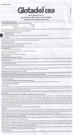 Thuốc Glotadol Cold Glomed hỗ trợ giảm đau, hạ sốt (10 vỉ x 10 viên)