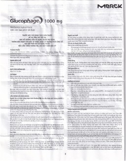 Thuốc Glucophage 1000mg Merck điều trị đái tháo đường típ 2 (2 vỉ x 15 viên)