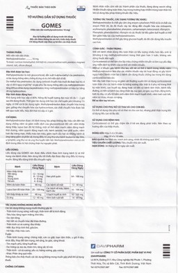 Thuốc Gomes 16mg Davipharm kháng viêm, điều trị viêm khớp dạng thấp, lupus ban đỏ hệ thống (3 vỉ x 10 viên)