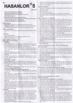 Thuốc Hasanlor 5 Hasan điều trị tăng huyết áp, đau thắt ngực (10 vỉ x 10 viên)