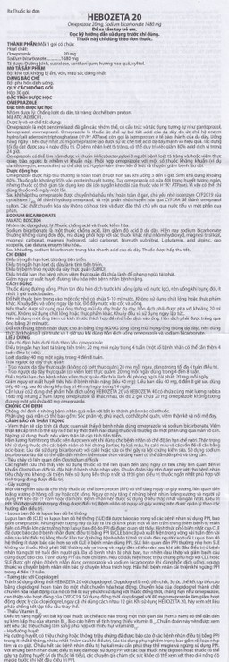 Thuốc Hebozeta 20 Hamedi điều trị ngắn hạn loét tá tràng tiến triển (30 gói)