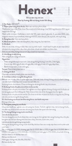 Thuốc Henex 500mg Abbott điều trị suy tĩnh mạch - mạch bạch huyết, cơn trĩ cấp (10 vỉ x 10 viên)