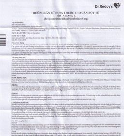 Thuốc Histalong - L 5mg Dr. Reddy điều trị triệu chứng viêm mũi dị ứng (2 vỉ x 10 viên)