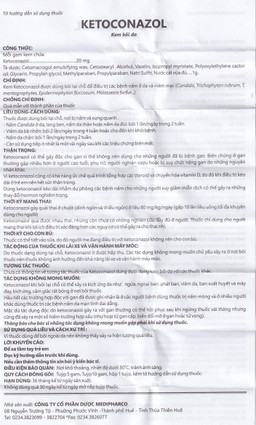 Kem bôi da Ketoconazol 2% Medipharco điều trị các bệnh nấm da và niêm mạc (10g)