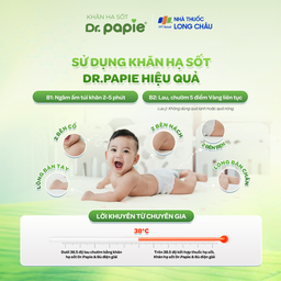 Khăn hạ sốt Dr.Papie 0+ Starmed (5 gói x 5 miếng) hạ nhiệt giảm sốt dùng cho trẻ sơ sinh