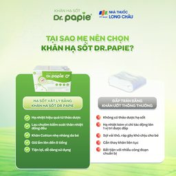 Khăn hạ sốt Dr.Papie 0+ Starmed (5 gói x 5 miếng) hạ nhiệt giảm sốt dùng cho trẻ sơ sinh