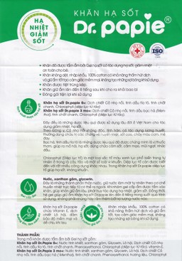 Khăn hạ sốt Dr.Papie 3M0+ Starmed (5 gói x 5 miếng) hạ nhiệt giảm sốt dùng cho trẻ từ 3 tháng tuổi