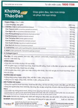 Viên uống Khương Thảo Đan Gold Thái Minh giảm đau, làm trơn khớp và phục hồi sụn khớp (120 viên)