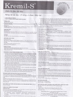 Viên nhai Kremil-S United điều trị đau dạ dày, giảm nóng rát dạ dày, ợ nóng, ợ chua (10 vỉ x 10 viên)