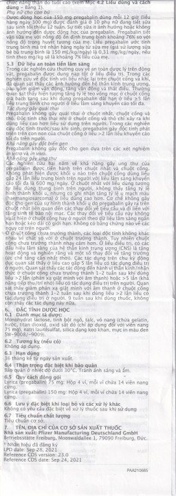 Viên nang cứng Lyrica 75mg Viatris điều trị đau thần kinh, động kinh cục bộ (4 vỉ x 14 viên) 