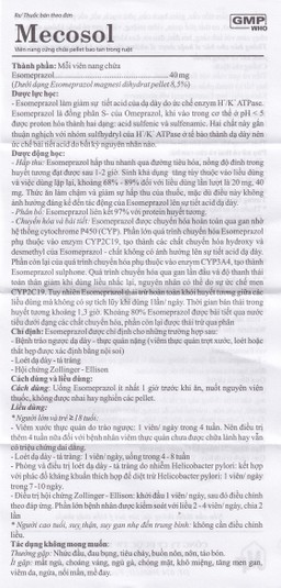 Viên nang cứng Mecosol 40mg Mediplantex điều trị bệnh trào ngược - dạ dày, thực quản (1 vỉ x 10 viên)