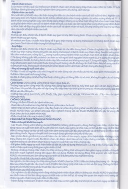 Thuốc Meloxicam 7.5mg điều trị viêm xương khớp, viêm cột sống (2 vỉ x 10 viên)