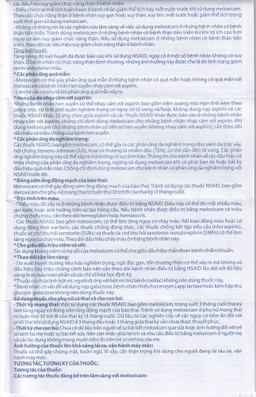 Thuốc Meloxicam 7.5mg điều trị viêm xương khớp, viêm cột sống (2 vỉ x 10 viên)