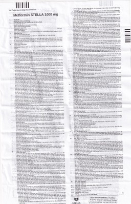 Thuốc Metformin Stella 1000mg điều trị đái tháo đường típ 2 (6 vỉ x 10 viên)