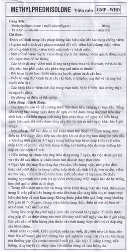 Thuốc Methylprednisolone 16mg Usa - Nic Pharma kháng viêm và ức chế miễn dịch, chống dị ứng (3 vỉ x 10 viên)