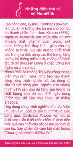Cốm lợi sữa MumMilk tăng tiết sữa, tăng chất lượng sữa (20 gói)