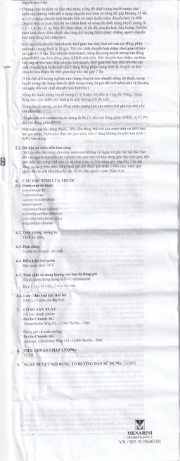 Thuốc Nebilet Nebivolol 5mg Menarini điều trị tăng huyết áp và suy tim mạn tính (2 vỉ x 14 viên)