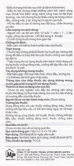 Thuốc Neucitin 120mg Mediplantex điều trị mất trí nhớ ngắn hạn (6 vỉ x 10 viên)