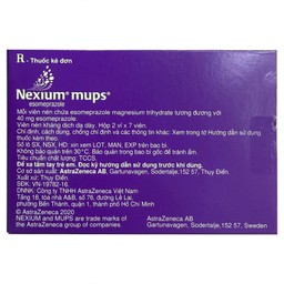 Viên nén Nexium Mups 40mg AstraZeneca điều trị trào ngược dạ dày - thực quản, loét dạ dày (2 vỉ x 7 viên)