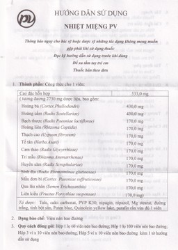 Thuốc Nhiệt Miệng PV điều trị viêm loét miệng, lưỡi và miệng môi sưng đau (5 vỉ x 10 viên)