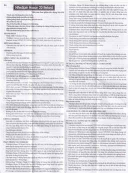 Viên nén Nifedipin Hasan 20 Retard Hasan điều trị tăng huyết áp (10 vỉ x 10 viên)