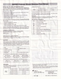 Que thử đường huyết Nipro Premier (hộp 25 que)