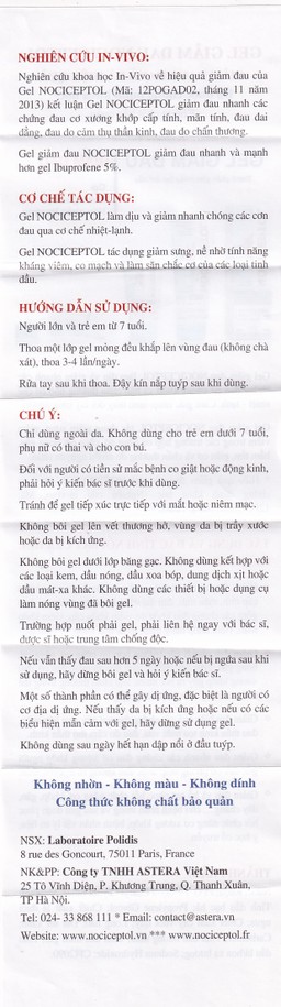 Kem bôi giảm đau Nociceptol120ml anti-douleur polidis giảm đau nhức xương khớp, mỏi cơ, chấn thương