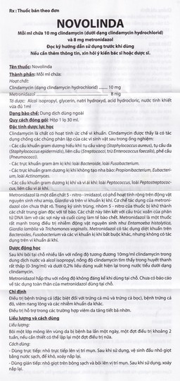 Dung dịch Novolinda CPC1 Hà Nội điều trị bệnh trứng cá, viêm nang lông (30ml)