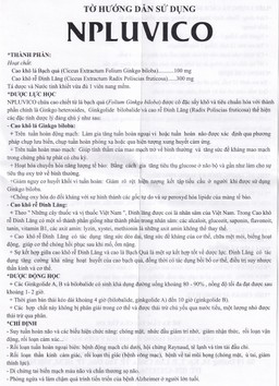 Thuốc Npluvico Nature điều trị suy tuần hoàn não (6 vỉ x 10 viên)