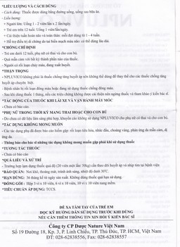 Thuốc Npluvico Nature điều trị suy tuần hoàn não (6 vỉ x 10 viên)