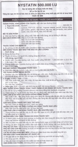 Thuốc Nystatin 500.000I.U Vidipha dự phòng và điều trị nhiễm nấm Candida (2 vỉ x 8 viên) 