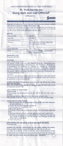 Thuốc nhỏ mắt Oflovid Santen điều trị viêm bờ mi, viêm túi lệ, lẹo, viêm kết mạc, viêm sụn mi (5ml)