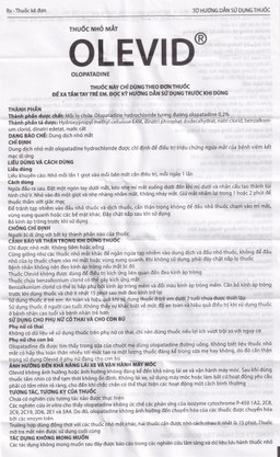 Thuốc nhỏ mắt Olevid Olopatadine 5ml Merap điều trị triệu chứng ngứa mắt của bệnh viêm kết mạc dị ứng