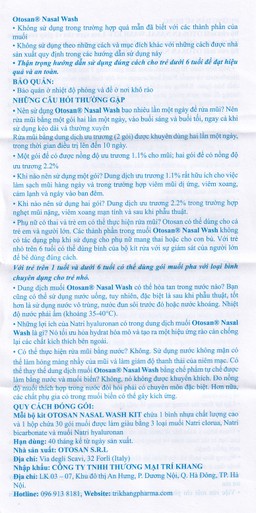 Bộ rửa mũi Otosan Nasal Wash Kit (30 gói) làm sạch sâu, ngừa viêm xoang, viêm mũi dành cho trẻ trên 6 tuổi