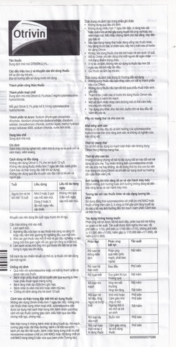 Thuốc nhỏ mũi Otrivin 0.1% GSK điều trị nghẹt mũi, sung huyết mũi họng (10ml)