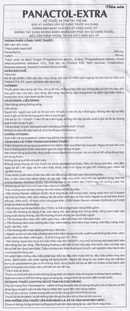 Viên nén Panactol Extra Khapharco hạ sốt, giảm đau (10 vỉ x 10 viên)